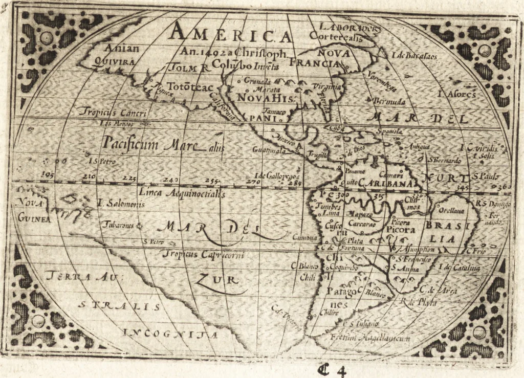 An illustration from Hand-boeck, of Cort begrijp der caerten ende beschryvinghen van alle landen des werelds, 1609, leaf 56