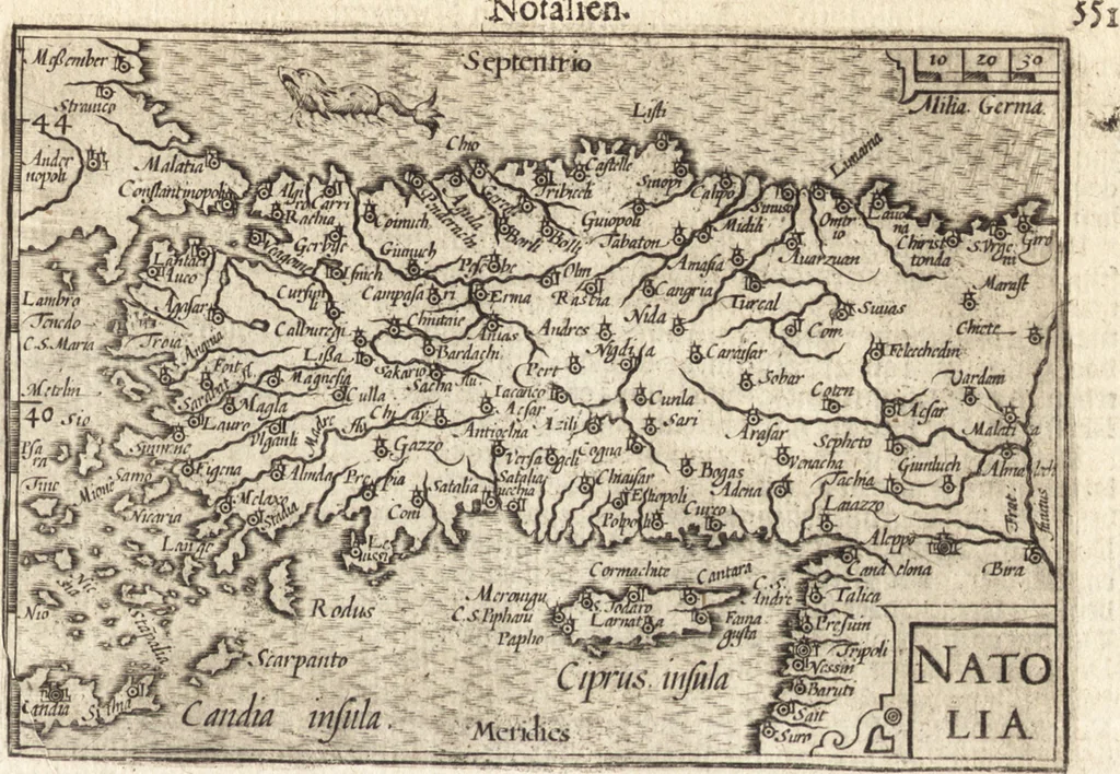 An illustration from Hand-boeck, of Cort begrijp der caerten ende beschryvinghen van alle landen des werelds, 1609, leaf 568