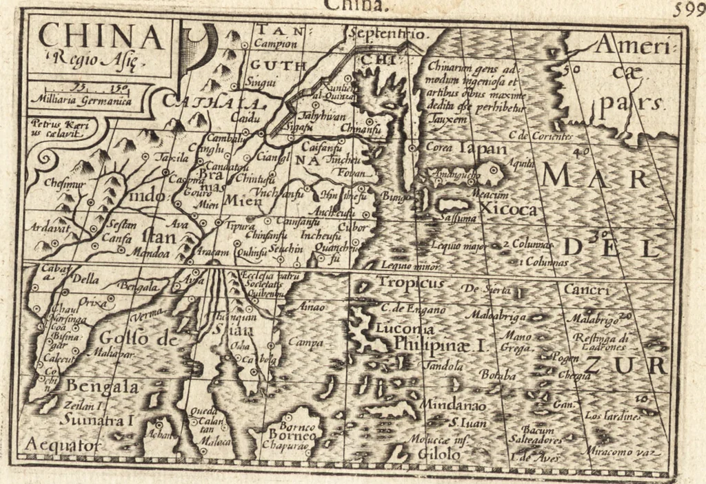 An illustration from Hand-boeck, of Cort begrijp der caerten ende beschryvinghen van alle landen des werelds, 1609, leaf 616