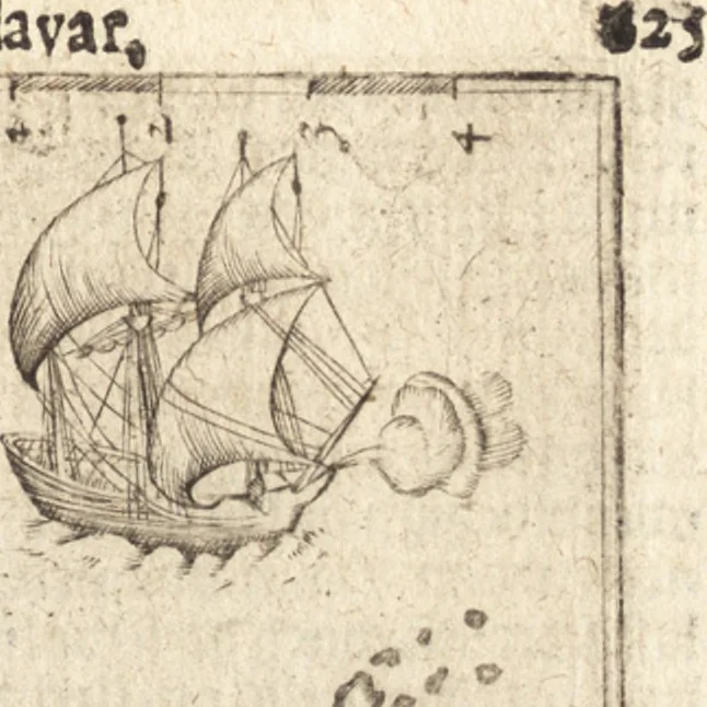 An illustration from Hand-boeck, of Cort begrijp der caerten ende beschryvinghen van alle landen des werelds, 1609, leaf 644