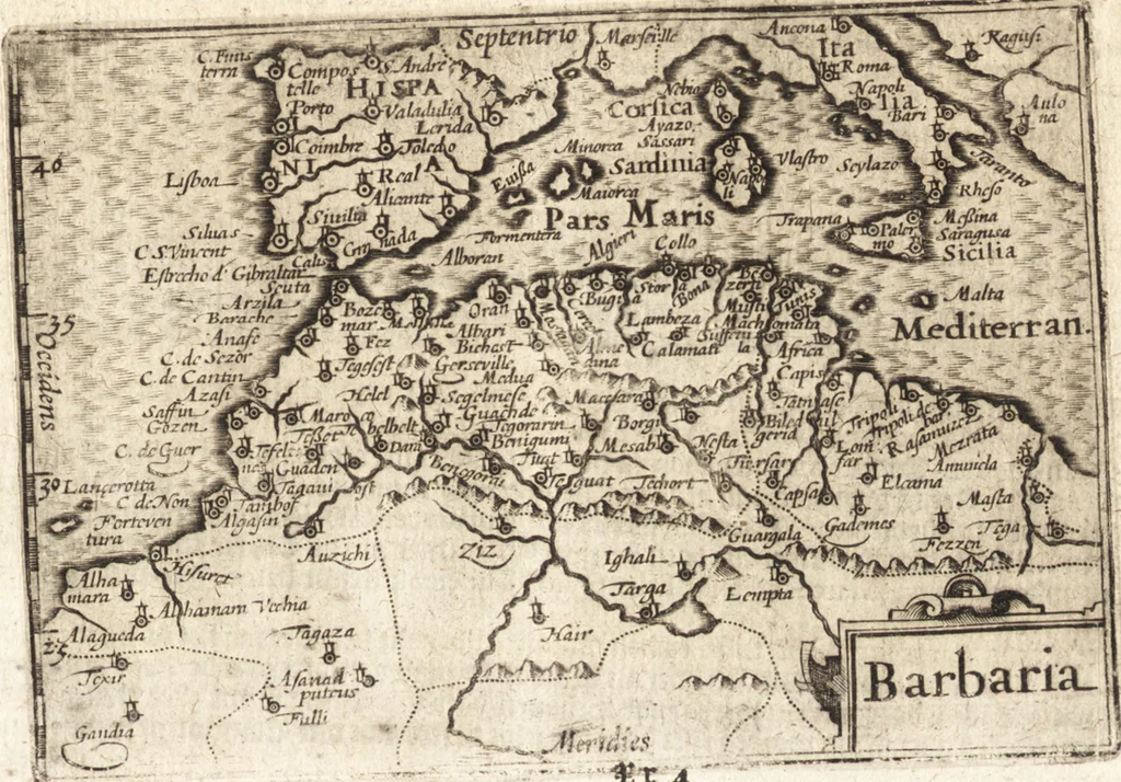 An illustration from Hand-boeck, of Cort begrijp der caerten ende beschryvinghen van alle landen des werelds, 1609, leaf 712
