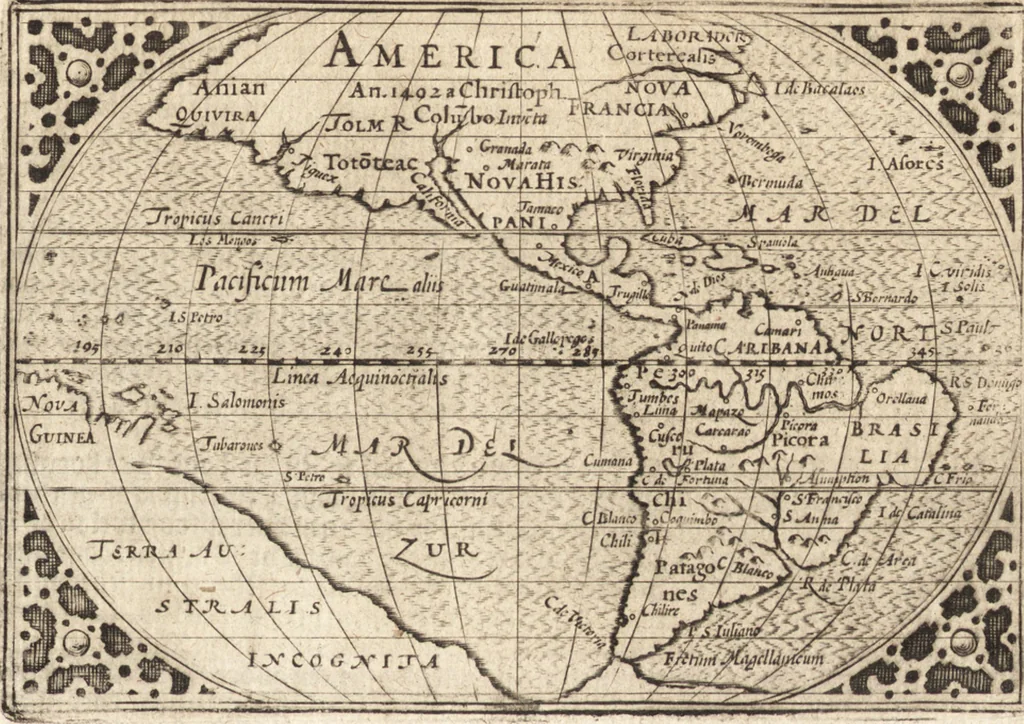 An illustration from Hand-boeck, of Cort begrijp der caerten ende beschryvinghen van alle landen des werelds, 1609, leaf 720