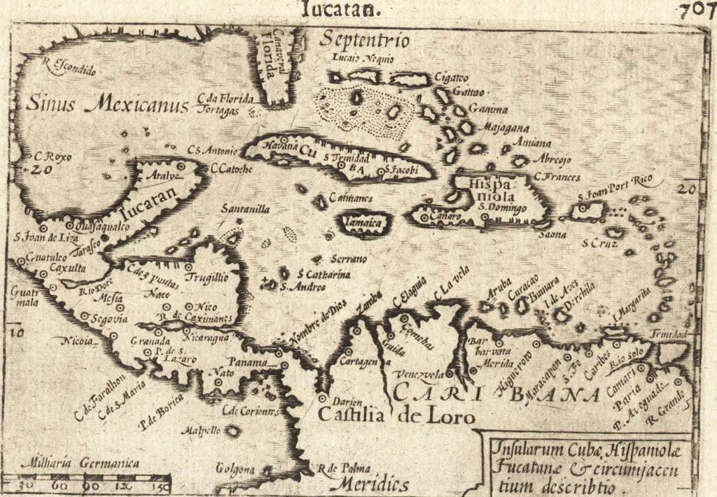 An illustration from Hand-boeck, of Cort begrijp der caerten ende beschryvinghen van alle landen des werelds, 1609, leaf 726