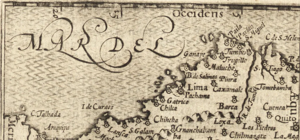 An illustration from Hand-boeck, of Cort begrijp der caerten ende beschryvinghen van alle landen des werelds, 1609, leaf 752