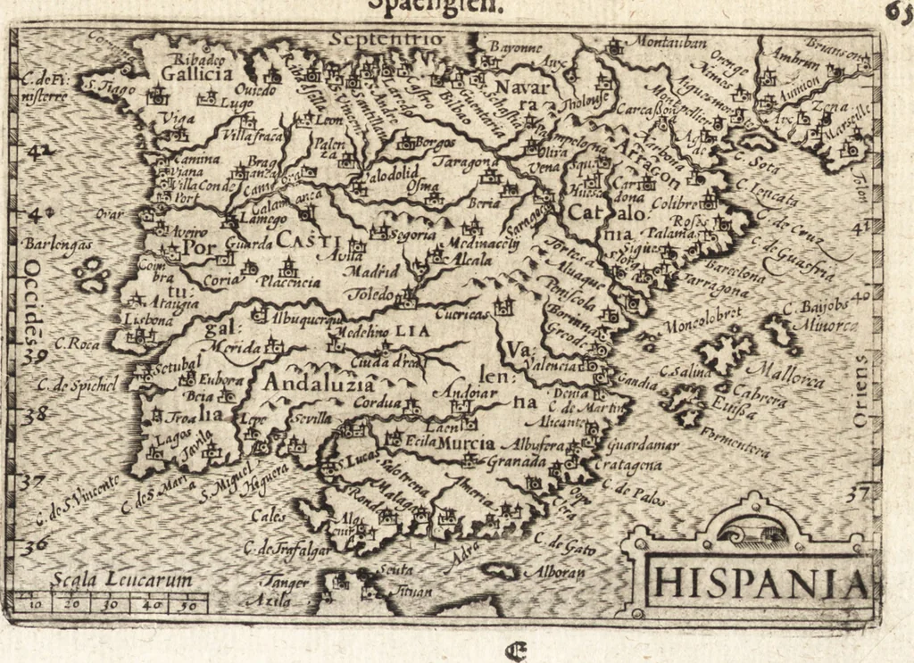 An illustration from Hand-boeck, of Cort begrijp der caerten ende beschryvinghen van alle landen des werelds, 1609, leaf 82
