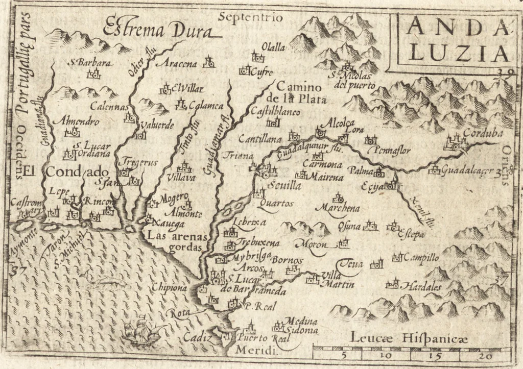 An illustration from Hand-boeck, of Cort begrijp der caerten ende beschryvinghen van alle landen des werelds, 1609, leaf 92