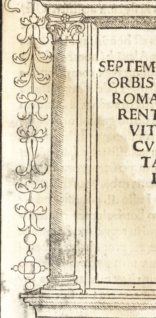 An illustration from Septem mirabilia orbis et vrbis Romae et Florentinae civitatis : cvm epytaph. pvl, 1510, leaf 10