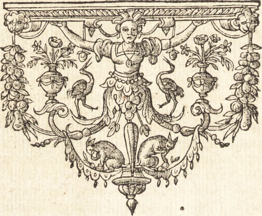 An illustration from Ivsti LipsI Opera omnia qvæ ad criticam proprie spectant : postremùm ab ipso aucta, correcta, digesta : quorum omnium index & ordo post præfationem, 1611, leaf 27
