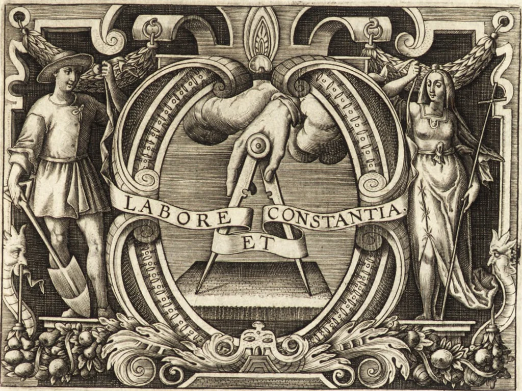 An illustration from I. LipsI De recta pronvnciatione Latinæ linguæ dialogvs, 1609, leaf 4