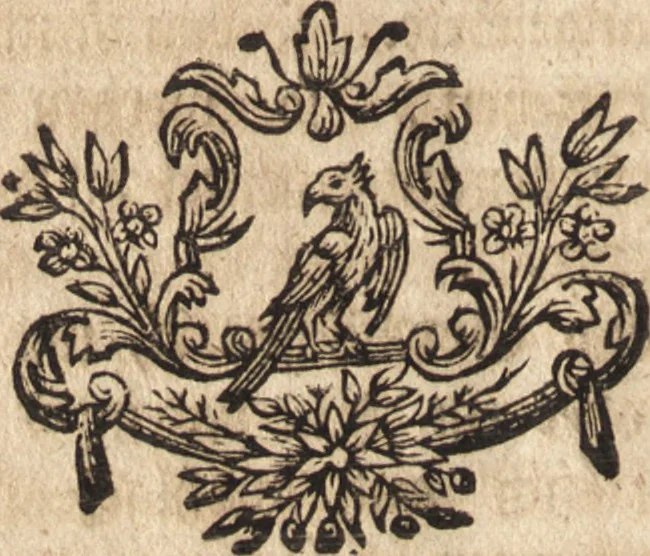 An illustration from Joh. Frieder. Christen, Professoris bey der Universität zu Leipzig, Anzeige und Auslegung der Monogrammatum : einzeln und verzogenen Anfangsbuchstaben der Nahmen, auch anderer Züge und Zeichen, unter welchen berühmte Mahler, Kupferstecher, und andere dergleichen Künstler, aus ihren Wercken sich verborgen haben : alles aus gutem Grunde und aus den ersten Wercken selbst, ietzt von neuem genommen, 1747, leaf 131