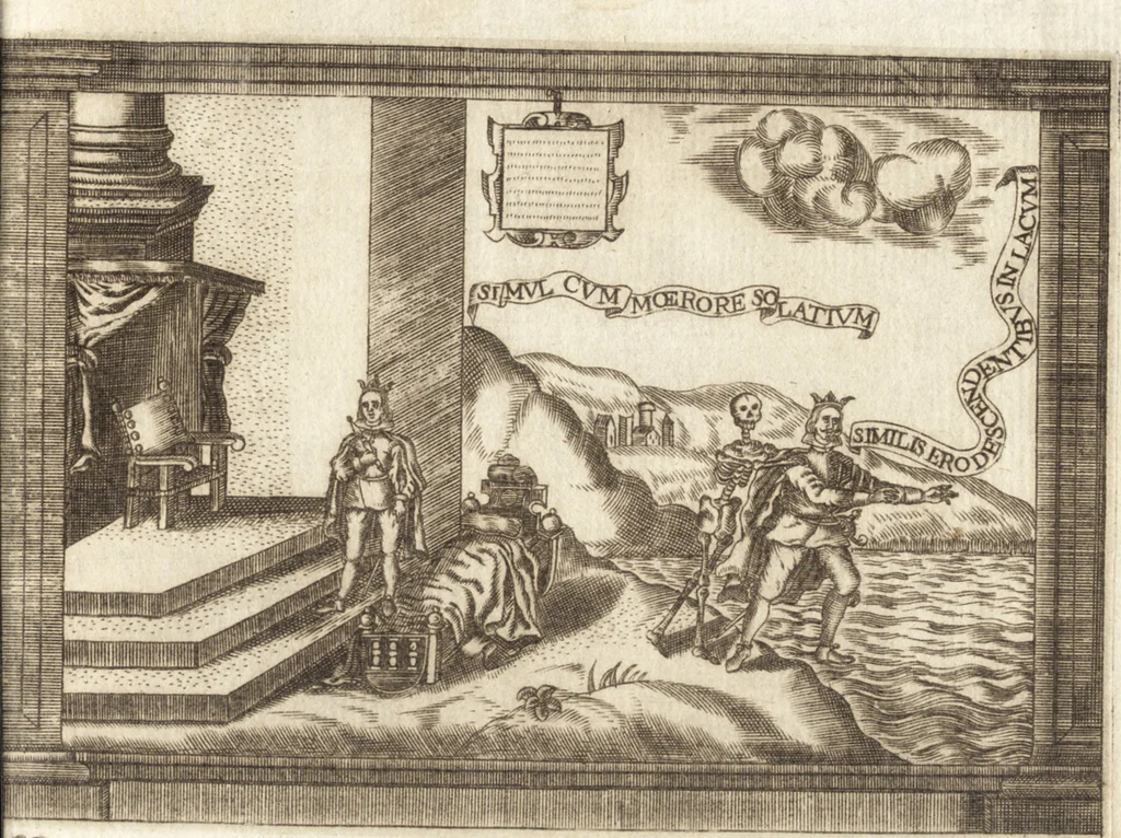 An illustration from Llanto del occidente en el ocaso del mas claro sol de las Españas : funebres demostraciones, que hizo, pyra real, que erigio en las exequias del rey N. Señor D. Felipe IIII. el Grande ..., 1666, leaf 110