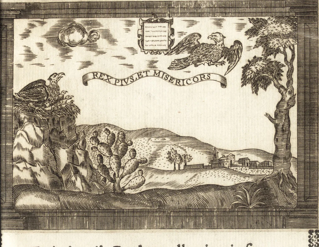 An illustration from Llanto del occidente en el ocaso del mas claro sol de las Españas : funebres demostraciones, que hizo, pyra real, que erigio en las exequias del rey N. Señor D. Felipe IIII. el Grande ..., 1666, leaf 134