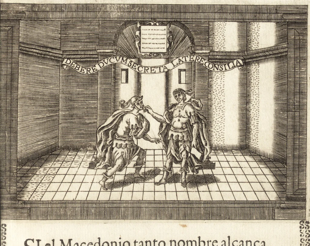 An illustration from Llanto del occidente en el ocaso del mas claro sol de las Españas : funebres demostraciones, que hizo, pyra real, que erigio en las exequias del rey N. Señor D. Felipe IIII. el Grande ..., 1666, leaf 188