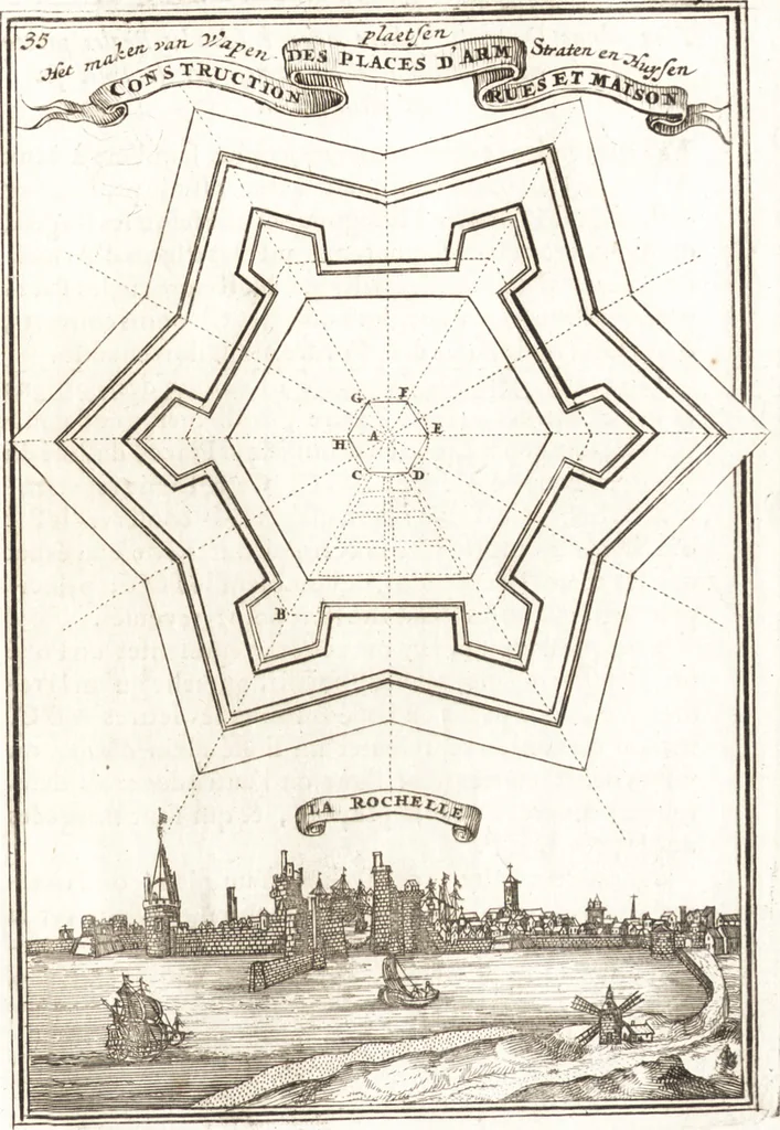 An illustration from Les travaux de Mars, ou, L'art de la guerre : divisé en trois parties ... : avec un ample détail de la milice des Turcs, tant pour l'attaque que pour la deffence : ouvrage enrichi de plus de quatre cens planches gravées en taille-douce, 1684, leaf 128