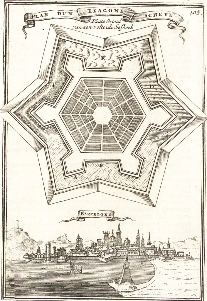 An illustration from Les travaux de Mars, ou, L'art de la guerre : divisé en trois parties ... : avec un ample détail de la milice des Turcs, tant pour l'attaque que pour la deffence : ouvrage enrichi de plus de quatre cens planches gravées en taille-douce, 1684, leaf 130