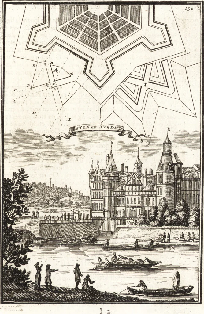 An illustration from Les travaux de Mars, ou, L'art de la guerre : divisé en trois parties ... : avec un ample détail de la milice des Turcs, tant pour l'attaque que pour la deffence : ouvrage enrichi de plus de quatre cens planches gravées en taille-douce, 1684, leaf 156