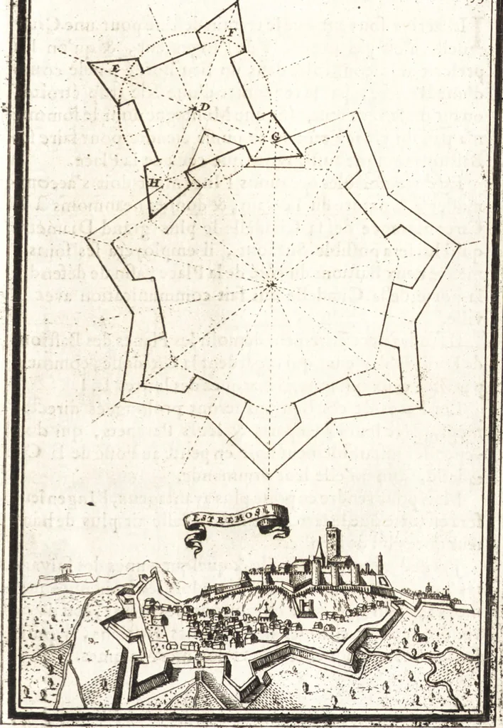 An illustration from Les travaux de Mars, ou, L'art de la guerre : divisé en trois parties ... : avec un ample détail de la milice des Turcs, tant pour l'attaque que pour la deffence : ouvrage enrichi de plus de quatre cens planches gravées en taille-douce, 1684, leaf 168