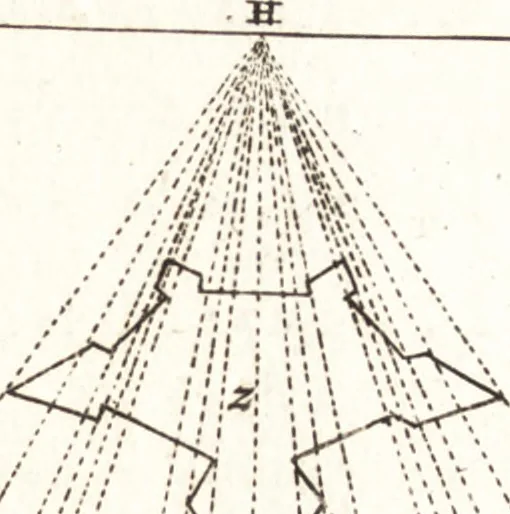 An illustration from Les travaux de Mars, ou, L'art de la guerre : divisé en trois parties ... : avec un ample détail de la milice des Turcs, tant pour l'attaque que pour la deffence : ouvrage enrichi de plus de quatre cens planches gravées en taille-douce, 1684, leaf 188
