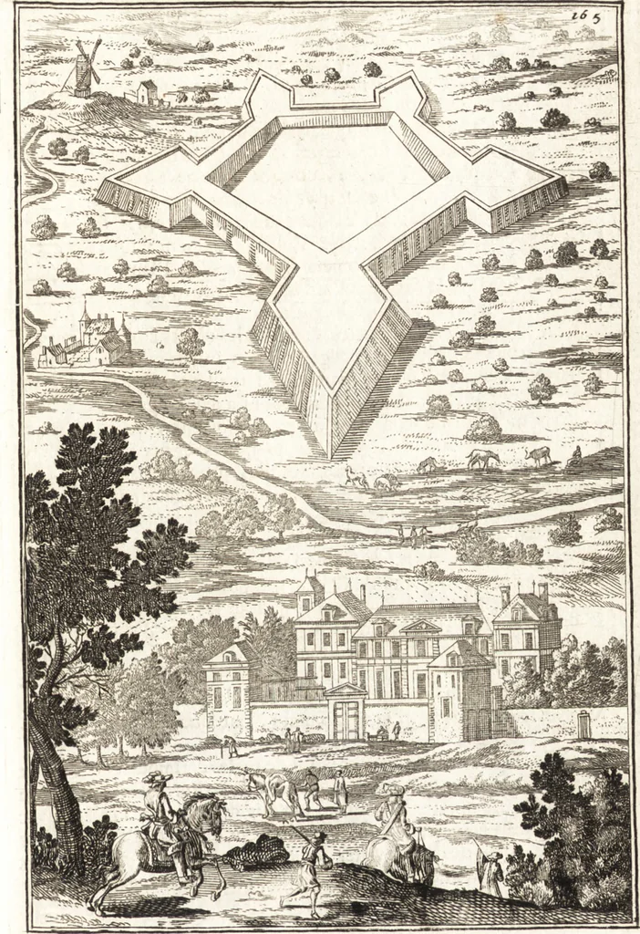 An illustration from Les travaux de Mars, ou, L'art de la guerre : divisé en trois parties ... : avec un ample détail de la milice des Turcs, tant pour l'attaque que pour la deffence : ouvrage enrichi de plus de quatre cens planches gravées en taille-douce, 1684, leaf 190