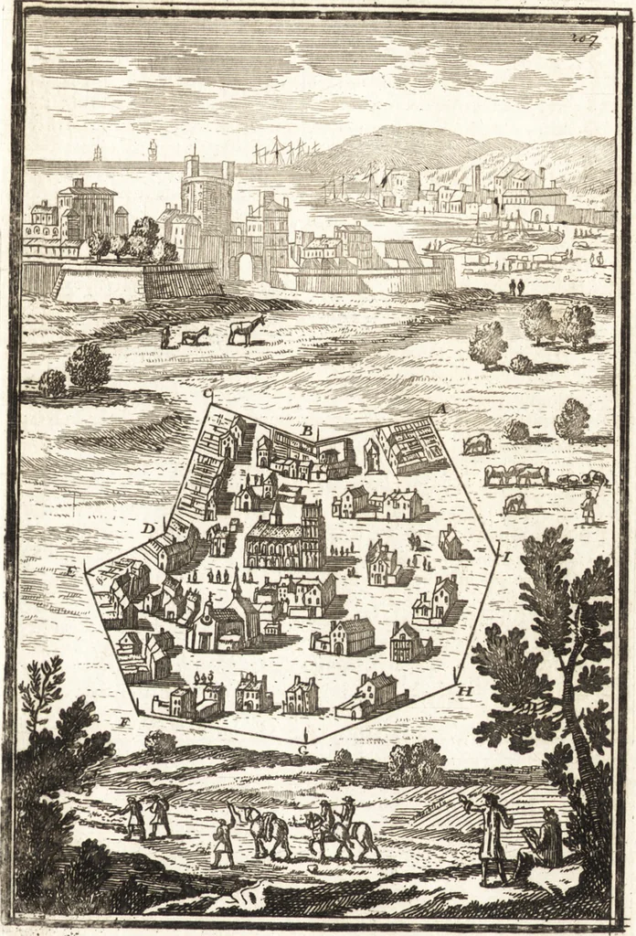 An illustration from Les travaux de Mars, ou, L'art de la guerre : divisé en trois parties ... : avec un ample détail de la milice des Turcs, tant pour l'attaque que pour la deffence : ouvrage enrichi de plus de quatre cens planches gravées en taille-douce, 1684, leaf 232