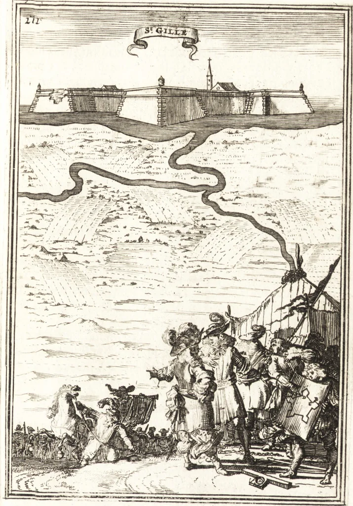 An illustration from Les travaux de Mars, ou, L'art de la guerre : divisé en trois parties ... : avec un ample détail de la milice des Turcs, tant pour l'attaque que pour la deffence : ouvrage enrichi de plus de quatre cens planches gravées en taille-douce, 1684, leaf 236