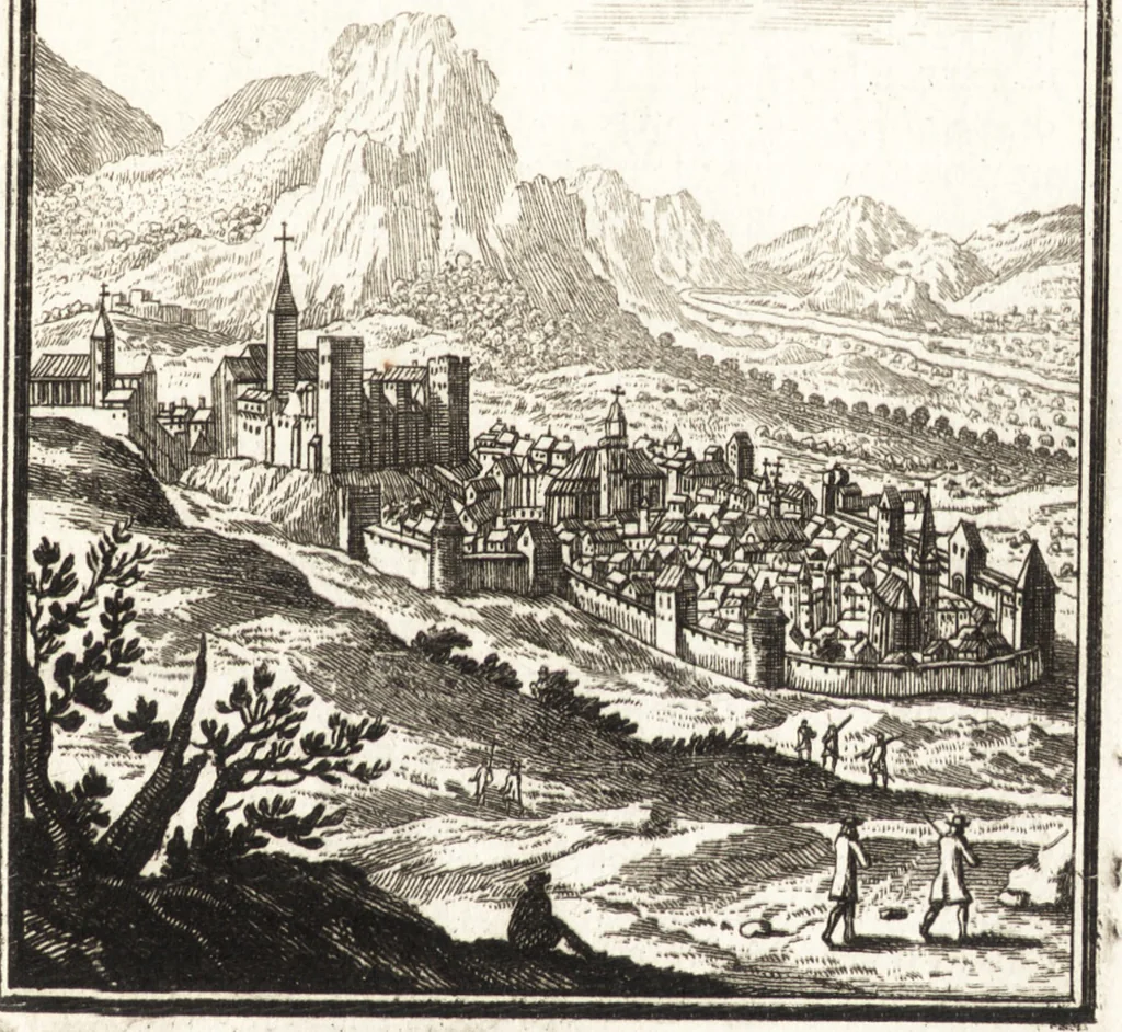 An illustration from Les travaux de Mars, ou, L'art de la guerre : divisé en trois parties ... : avec un ample détail de la milice des Turcs, tant pour l'attaque que pour la deffence : ouvrage enrichi de plus de quatre cens planches gravées en taille-douce, 1684, leaf 248