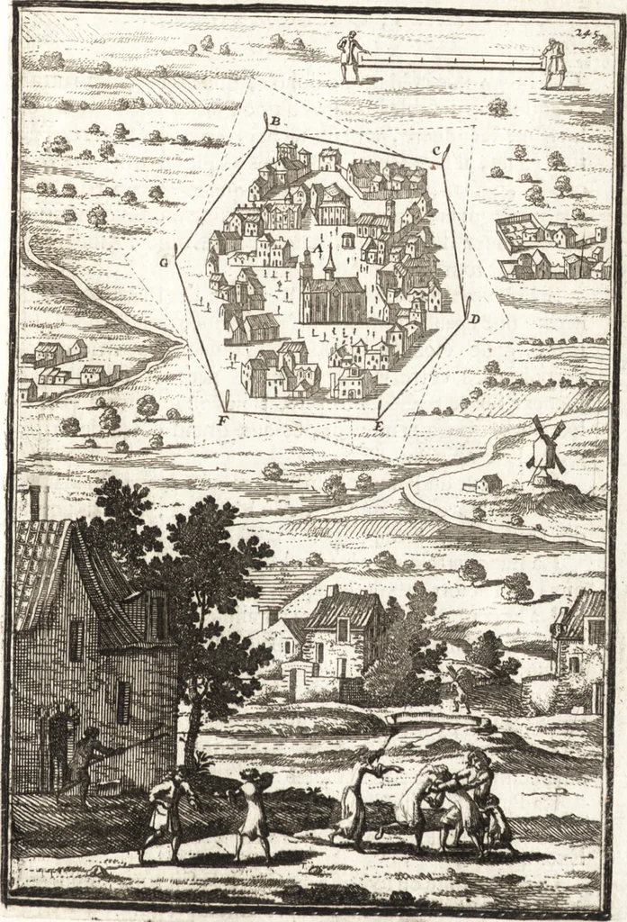 An illustration from Les travaux de Mars, ou, L'art de la guerre : divisé en trois parties ... : avec un ample détail de la milice des Turcs, tant pour l'attaque que pour la deffence : ouvrage enrichi de plus de quatre cens planches gravées en taille-douce, 1684, leaf 280