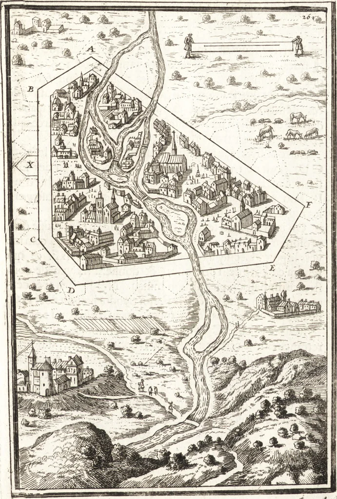 An illustration from Les travaux de Mars, ou, L'art de la guerre : divisé en trois parties ... : avec un ample détail de la milice des Turcs, tant pour l'attaque que pour la deffence : ouvrage enrichi de plus de quatre cens planches gravées en taille-douce, 1684, leaf 296