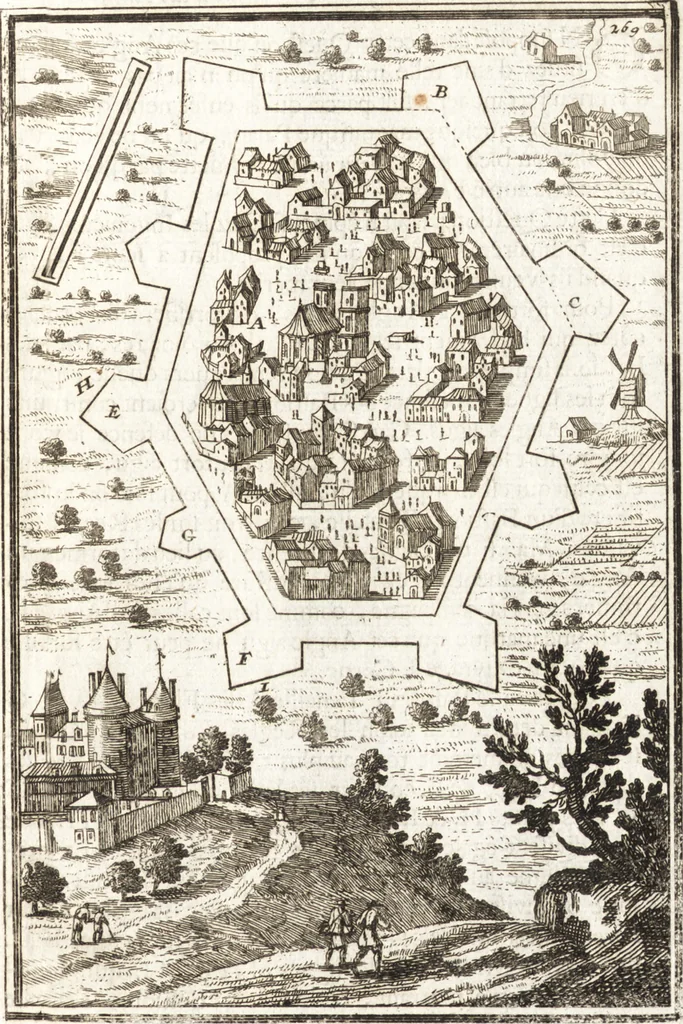 An illustration from Les travaux de Mars, ou, L'art de la guerre : divisé en trois parties ... : avec un ample détail de la milice des Turcs, tant pour l'attaque que pour la deffence : ouvrage enrichi de plus de quatre cens planches gravées en taille-douce, 1684, leaf 304