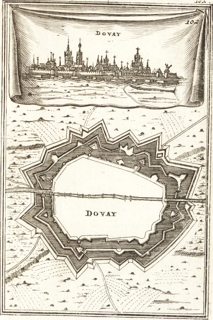 An illustration from Les travaux de Mars, ou, L'art de la guerre : divisé en trois parties ... : avec un ample détail de la milice des Turcs, tant pour l'attaque que pour la deffence : ouvrage enrichi de plus de quatre cens planches gravées en taille-douce, 1684, leaf 332