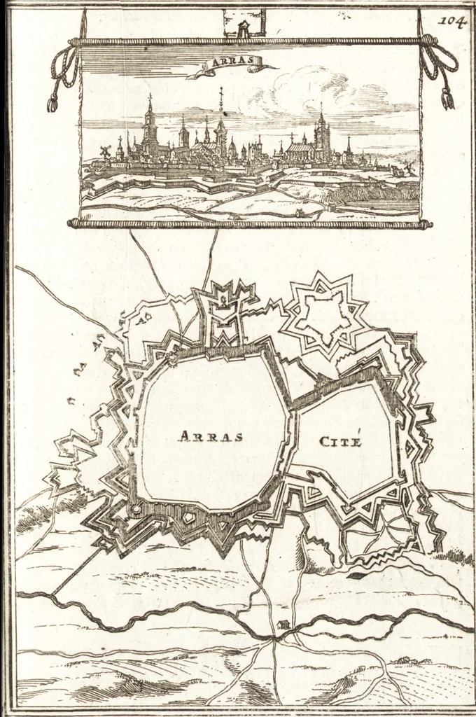 An illustration from Les travaux de Mars, ou, L'art de la guerre : divisé en trois parties ... : avec un ample détail de la milice des Turcs, tant pour l'attaque que pour la deffence : ouvrage enrichi de plus de quatre cens planches gravées en taille-douce, 1684, leaf 336