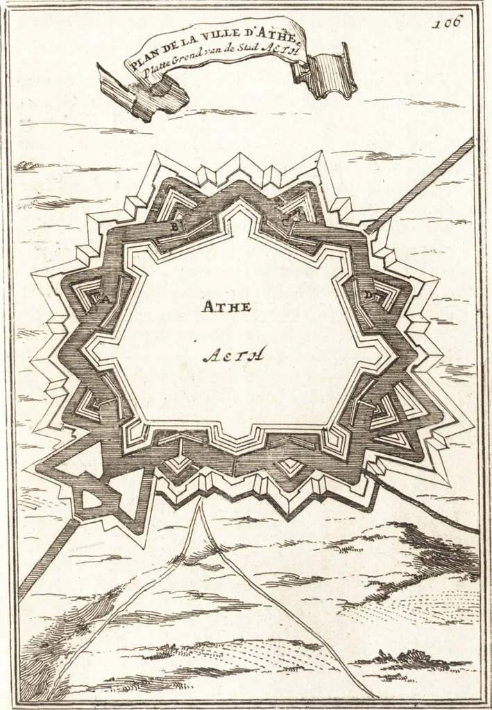 An illustration from Les travaux de Mars, ou, L'art de la guerre : divisé en trois parties ... : avec un ample détail de la milice des Turcs, tant pour l'attaque que pour la deffence : ouvrage enrichi de plus de quatre cens planches gravées en taille-douce, 1684, leaf 342