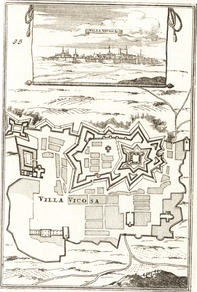 An illustration from Les travaux de Mars, ou, L'art de la guerre : divisé en trois parties ... : avec un ample détail de la milice des Turcs, tant pour l'attaque que pour la deffence : ouvrage enrichi de plus de quatre cens planches gravées en taille-douce, 1684, leaf 376