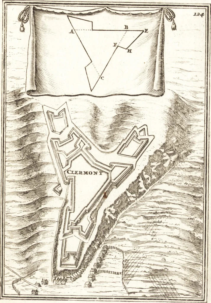 An illustration from Les travaux de Mars, ou, L'art de la guerre : divisé en trois parties ... : avec un ample détail de la milice des Turcs, tant pour l'attaque que pour la deffence : ouvrage enrichi de plus de quatre cens planches gravées en taille-douce, 1684, leaf 384
