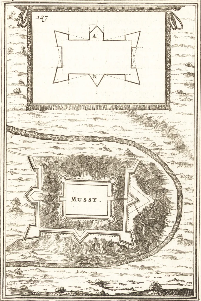 An illustration from Les travaux de Mars, ou, L'art de la guerre : divisé en trois parties ... : avec un ample détail de la milice des Turcs, tant pour l'attaque que pour la deffence : ouvrage enrichi de plus de quatre cens planches gravées en taille-douce, 1684, leaf 390
