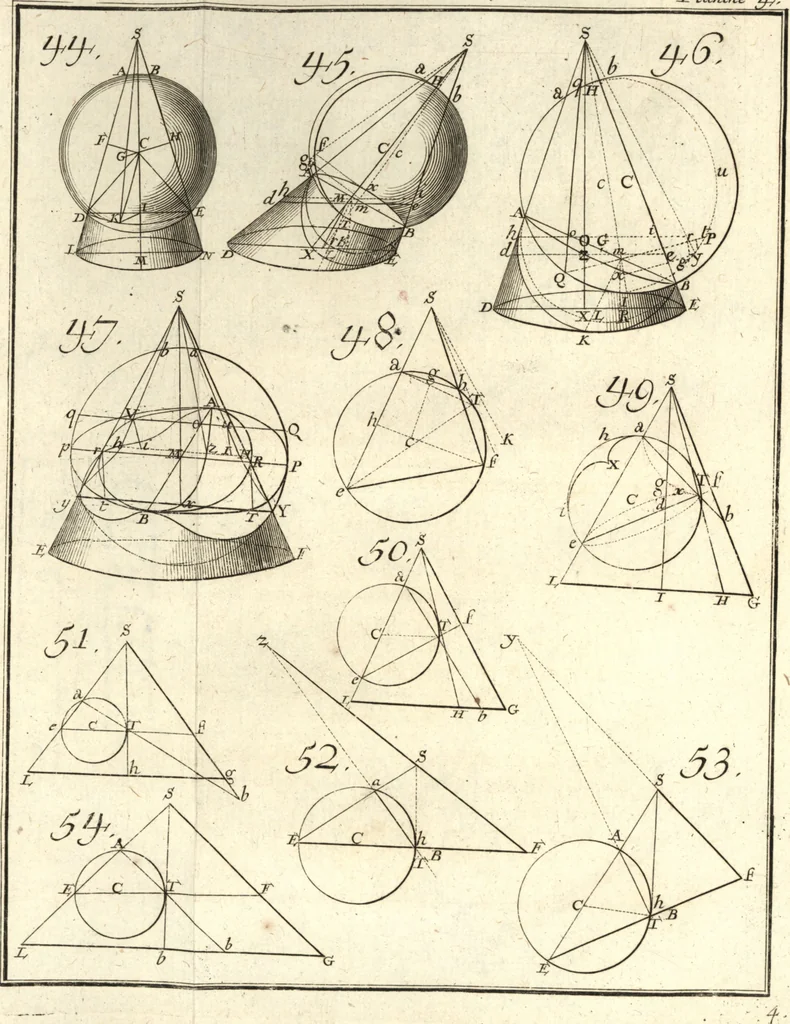 An illustration from La théorie et la pratique de la coupe des pierres et des bois, pour la construction des voutes et autres parties des bâtimens civils & militaires, ou, Traité de stéréotomie à l'usage de l'architecture, 1754, leaf 150