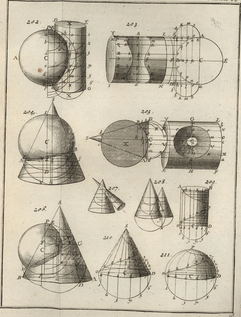 An illustration from La théorie et la pratique de la coupe des pierres et des bois, pour la construction des voutes et autres parties des bâtimens civils & militaires, ou, Traité de stéréotomie à l'usage de l'architecture, 1754, leaf 390