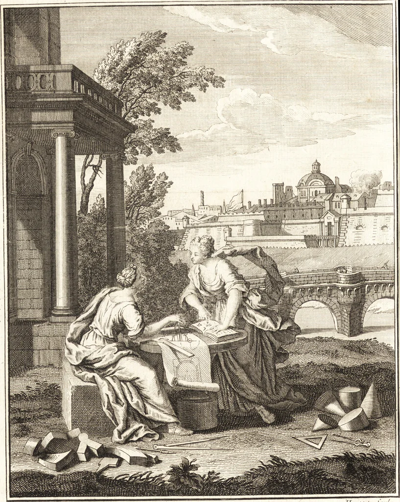 An illustration from La théorie et la pratique de la coupe des pierres et des bois, pour la construction des voutes et autres parties des bâtimens civils & militaires, ou, Traité de stéréotomie à l'usage de l'architecture, 1754, leaf 7