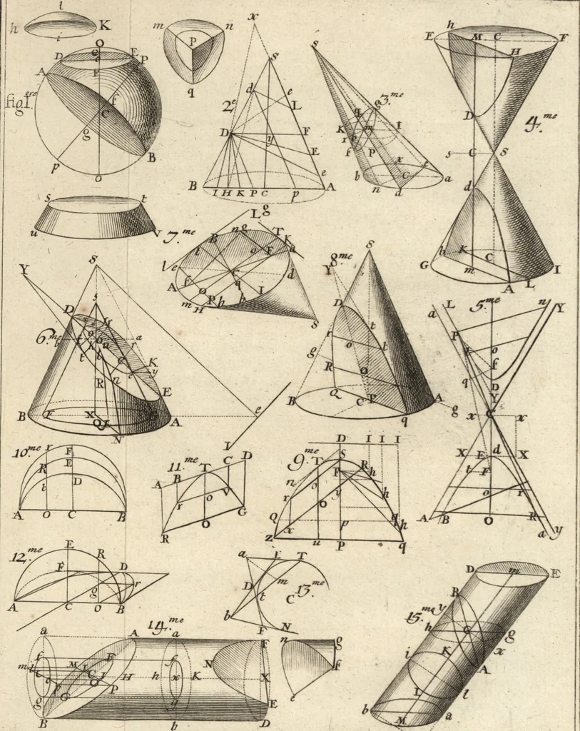 An illustration from La théorie et la pratique de la coupe des pierres et des bois, pour la construction des voutes et autres parties des bâtimens civils & militaires, ou, Traité de stéréotomie à l'usage de l'architecture, 1754, leaf 70