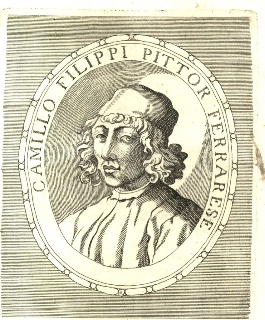 An illustration from Catalogo istorico dè pittori e scultori ferraresi, e delle opere loro : con in fine una nota esatta delle più celebri pitture delle chiese di Ferrara, 1782, leaf 384