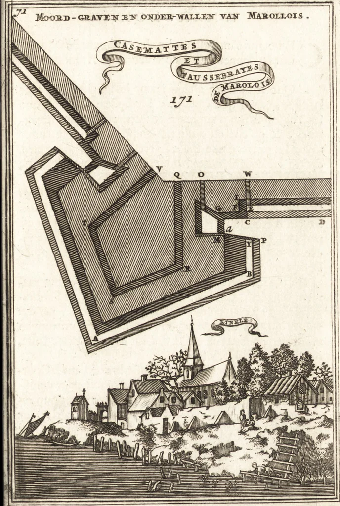 An illustration from Les travaux de Mars, ou, L'art de la guerre : divisé en trois parties ... : avec un ample détail de la milice des Turcs, tant pour l'attaque que pour la deffence : ouvrage enrichi de plus de quatre cens planches gravées en taille-douce, 1684, leaf 132