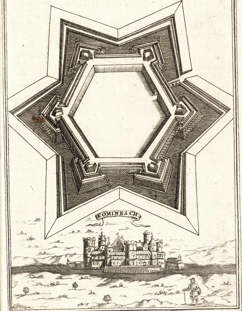 An illustration from Les travaux de Mars, ou, L'art de la guerre : divisé en trois parties ... : avec un ample détail de la milice des Turcs, tant pour l'attaque que pour la deffence : ouvrage enrichi de plus de quatre cens planches gravées en taille-douce, 1684, leaf 142