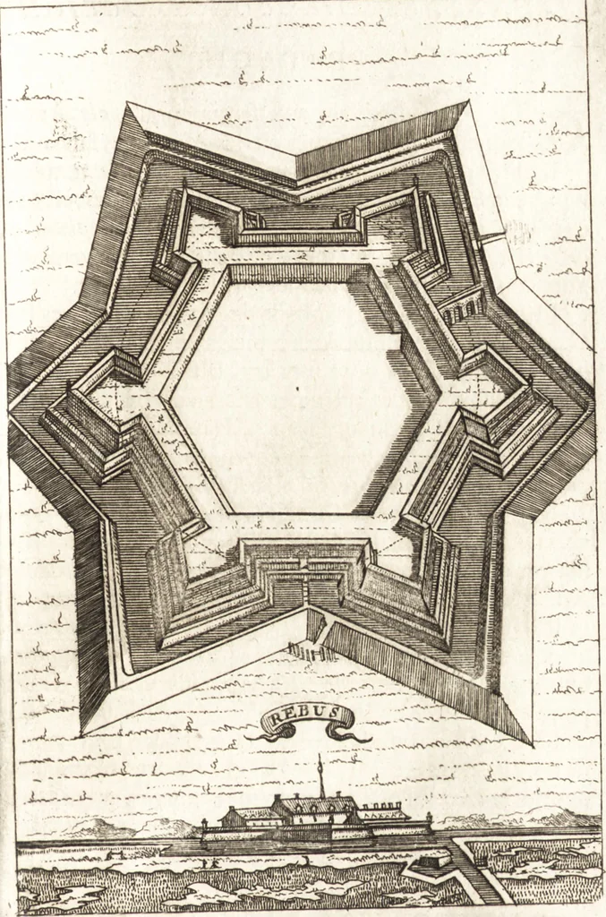 An illustration from Les travaux de Mars, ou, L'art de la guerre : divisé en trois parties ... : avec un ample détail de la milice des Turcs, tant pour l'attaque que pour la deffence : ouvrage enrichi de plus de quatre cens planches gravées en taille-douce, 1684, leaf 178