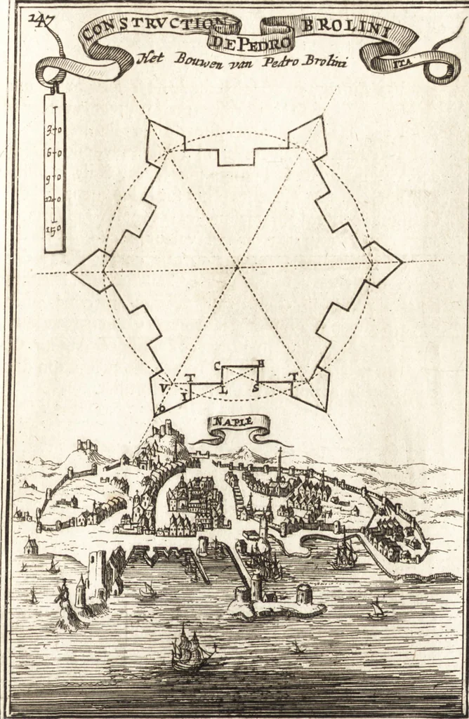 An illustration from Les travaux de Mars, ou, L'art de la guerre : divisé en trois parties ... : avec un ample détail de la milice des Turcs, tant pour l'attaque que pour la deffence : ouvrage enrichi de plus de quatre cens planches gravées en taille-douce, 1684, leaf 248