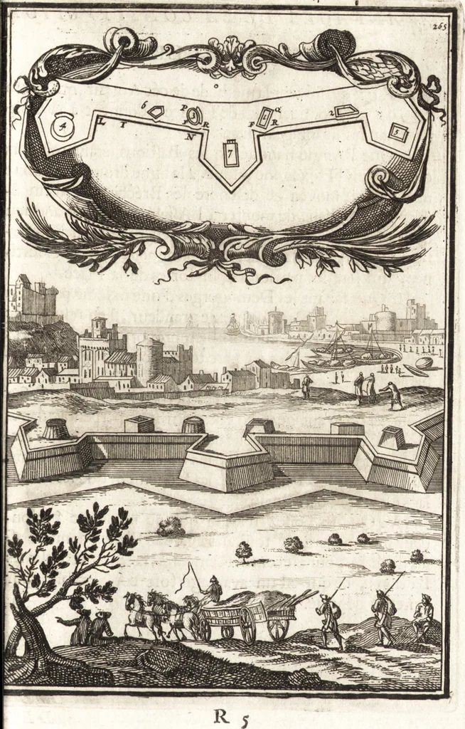 An illustration from Les travaux de Mars, ou, L'art de la guerre : divisé en trois parties ... : avec un ample détail de la milice des Turcs, tant pour l'attaque que pour la deffence : ouvrage enrichi de plus de quatre cens planches gravées en taille-douce, 1684, leaf 286