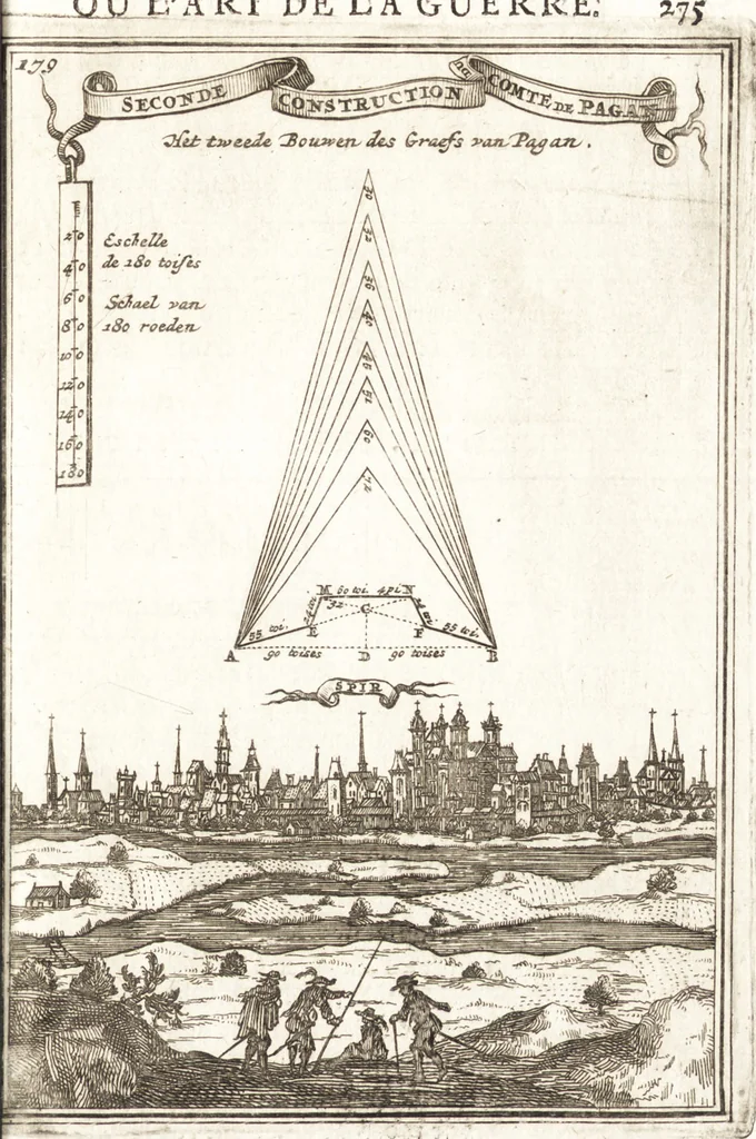 An illustration from Les travaux de Mars, ou, L'art de la guerre : divisé en trois parties ... : avec un ample détail de la milice des Turcs, tant pour l'attaque que pour la deffence : ouvrage enrichi de plus de quatre cens planches gravées en taille-douce, 1684, leaf 296