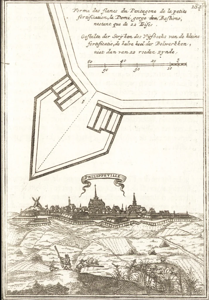 An illustration from Les travaux de Mars, ou, L'art de la guerre : divisé en trois parties ... : avec un ample détail de la milice des Turcs, tant pour l'attaque que pour la deffence : ouvrage enrichi de plus de quatre cens planches gravées en taille-douce, 1684, leaf 302