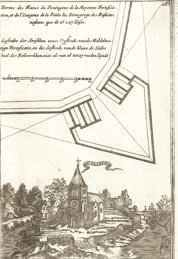 An illustration from Les travaux de Mars, ou, L'art de la guerre : divisé en trois parties ... : avec un ample détail de la milice des Turcs, tant pour l'attaque que pour la deffence : ouvrage enrichi de plus de quatre cens planches gravées en taille-douce, 1684, leaf 304