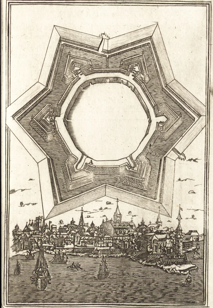 An illustration from Les travaux de Mars, ou, L'art de la guerre : divisé en trois parties ... : avec un ample détail de la milice des Turcs, tant pour l'attaque que pour la deffence : ouvrage enrichi de plus de quatre cens planches gravées en taille-douce, 1684, leaf 310