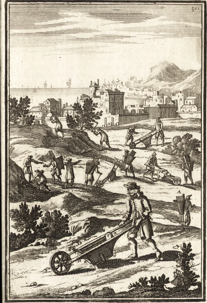 An illustration from Les travaux de Mars, ou, L'art de la guerre : divisé en trois parties ... : avec un ample détail de la milice des Turcs, tant pour l'attaque que pour la deffence : ouvrage enrichi de plus de quatre cens planches gravées en taille-douce, 1684, leaf 322